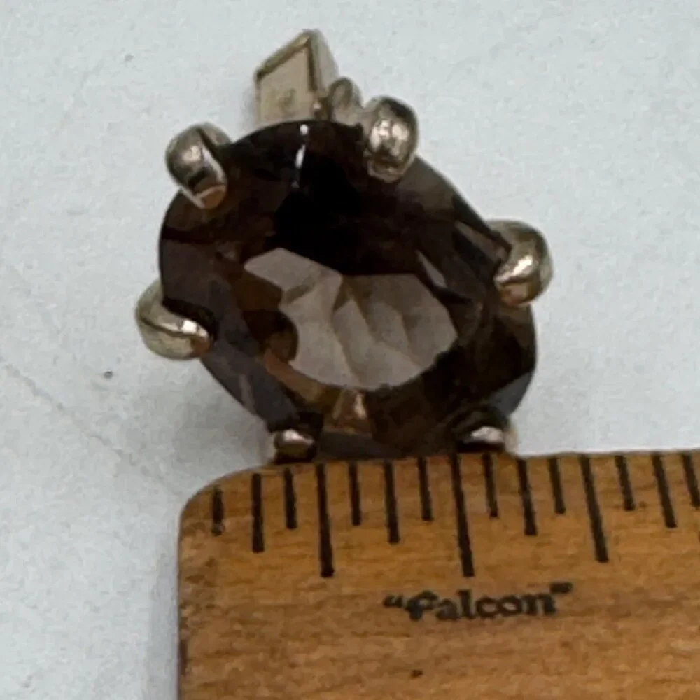 Vintage Swank Smoky Quartz Checkerboard Faceted Gold Tone Cufflinks
